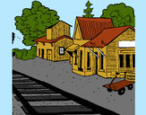 Dibujo Estación de tren pintado por jfrkffkkf