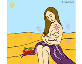 Dibujo Madre con su bebe pintado por andrea8