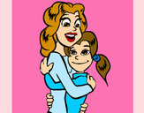 Dibujo Madre e hija abrazadas pintado por desi10