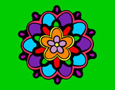 Dibujo Mándala con una flor pintado por ninacanina