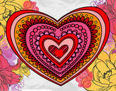 Dibujo Mandala corazón pintado por angie2000