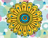 Dibujo Mandala margarita pintado por flores10