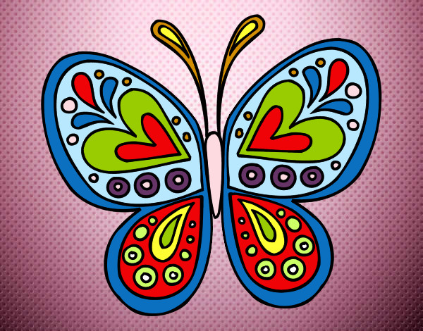 Dibujo Mandala mariposa pintado por adri_mom
