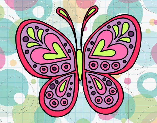 Dibujo Mandala mariposa pintado por dafnesita