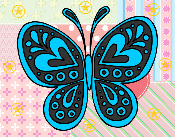Dibujo Mandala mariposa pintado por Neko16