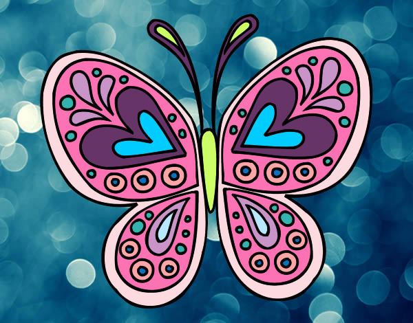 Dibujo Mandala mariposa pintado por sere_swag