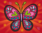 Dibujo Mandala mariposa pintado por yekhita