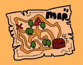 Dibujo Mapa del tesoro pintado por jfrkffkkf