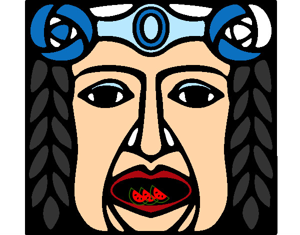 Dibujo Máscara Maya pintado por elsavega