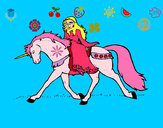 Dibujo Princesa en unicornio pintado por claromaris