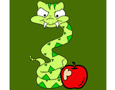 Dibujo Serpiente y manzana pintado por Silviasg22