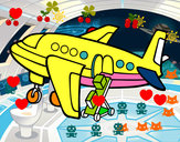 Dibujo Avión cargando equipaje pintado por yaneth15