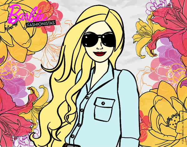 Dibujo Barbie con gafas de sol pintado por Valentinax