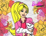 Dibujo Barbie con su linda gatita pintado por PEPITAYO5