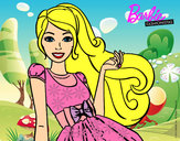 Dibujo Barbie con su vestido con lazo pintado por Marina17