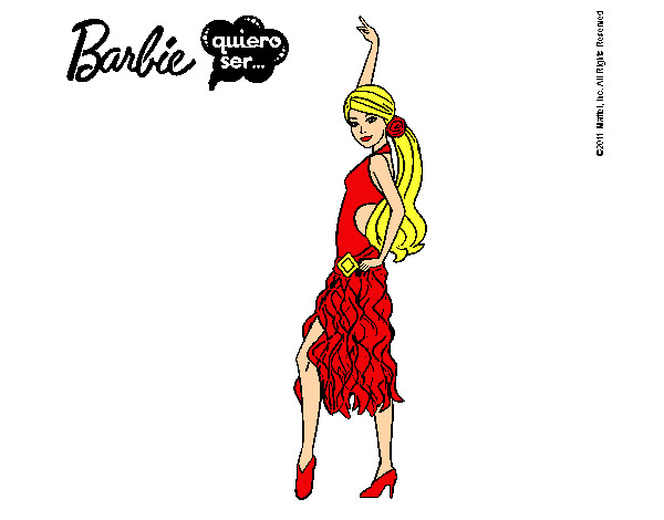 Dibujo Barbie flamenca pintado por ivi999