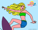 Dibujo Barbie surfeando pintado por elalucila