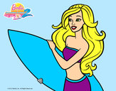 Dibujo Barbie va a surfear pintado por ivi999