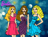 Dibujo Barbie y sus amigas vestidas de fiesta pintado por Gemilla123