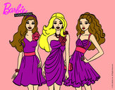 Dibujo Barbie y sus amigas vestidas de fiesta pintado por ivi999