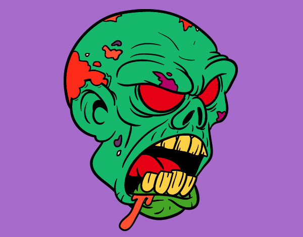 Dibujo Cabeza de zombi pintado por danifinal