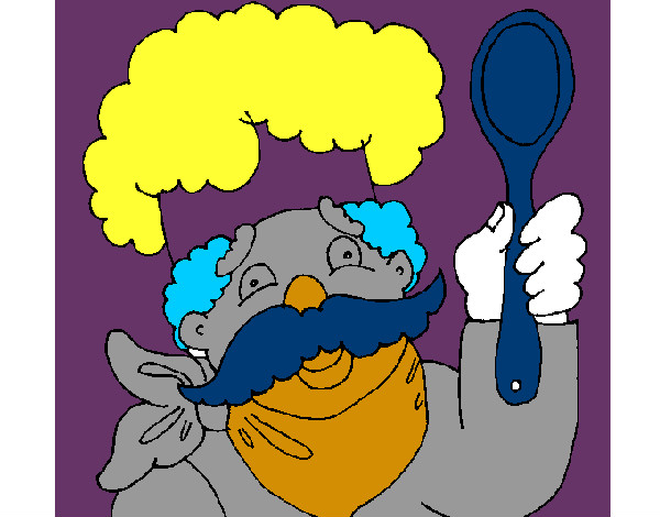Dibujo Chef con bigote pintado por martinam