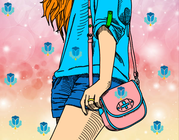 Dibujo Chica con bolso pintado por Neko16