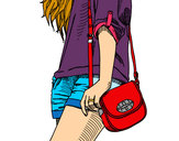 Dibujo Chica con bolso pintado por sofitol200