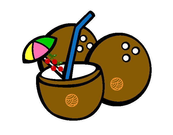 Dibujo Cóctel de coco pintado por melabonita