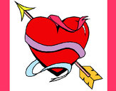 Dibujo Corazón con flecha pintado por javitha120