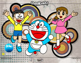 Dibujo Doraemon y amigos pintado por arancha