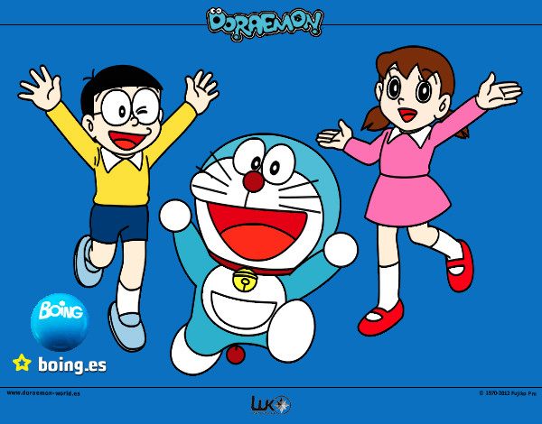 Dibujo Doraemon y amigos pintado por jfrkffkkf