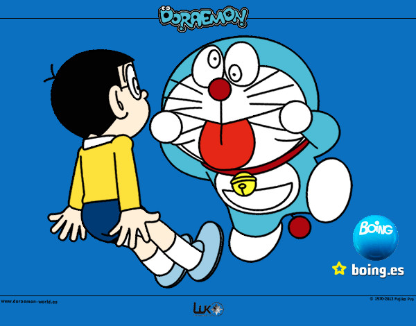 Dibujo Doraemon y Nobita pintado por jfrkffkkf