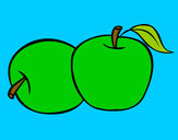 Dibujo Dos manzanas pintado por Nikitta