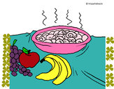 Dibujo Fruta y caracoles a la cazuela pintado por melabonita