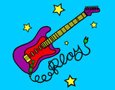 Dibujo Guitarra y estrellas pintado por ivi999