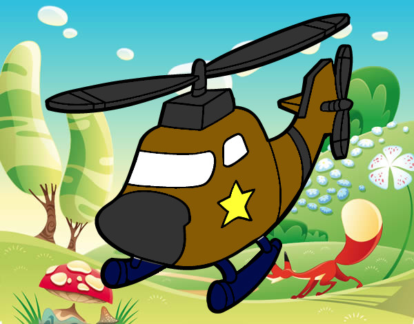 Dibujo Helicóptero con una estrella pintado por HUGO06
