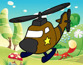 Dibujo Helicóptero con una estrella pintado por HUGO06