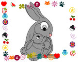 Dibujo Madre conejo pintado por andreadino