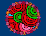Dibujo Mandala circular pintado por Mixely