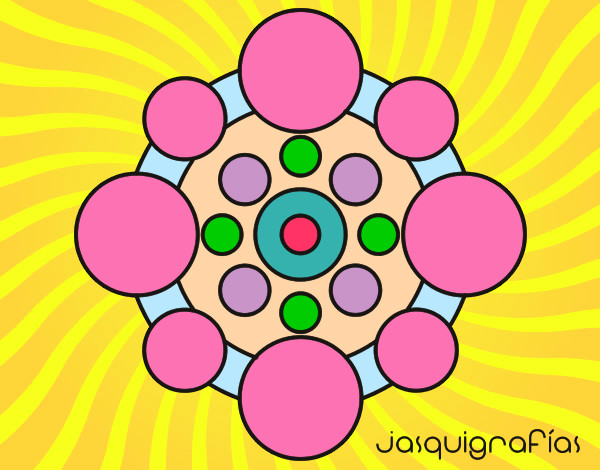Dibujo Mandala con redondas pintado por smilelove
