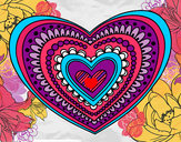 Dibujo Mandala corazón pintado por Cristobale