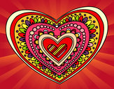 Dibujo Mandala corazón pintado por masv