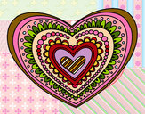 Dibujo Mandala corazón pintado por Mixely