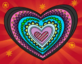 Dibujo Mandala corazón pintado por yekhita