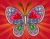 Dibujo Mandala mariposa pintado por ERIJAD