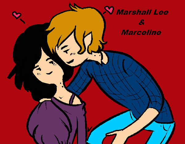 Dibujo Marshall Lee y Marceline pintado por Gemilla123