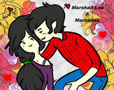 Dibujo Marshall Lee y Marceline pintado por _One-Sann_