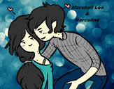 Dibujo Marshall Lee y Marceline pintado por Valentinax