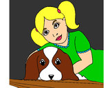 Dibujo Niña abrazando a su perro pintado por raquelber